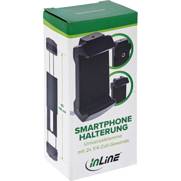 InLine® Universalklemme, Smartphone/Tablet Halterung, 65-185mm