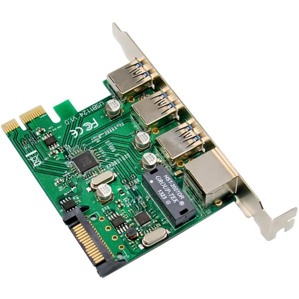 InLine® Combokarte Gigabit Netzwerk und USB 3.2 Gen.1, 1x RJ45, 3x USB-A