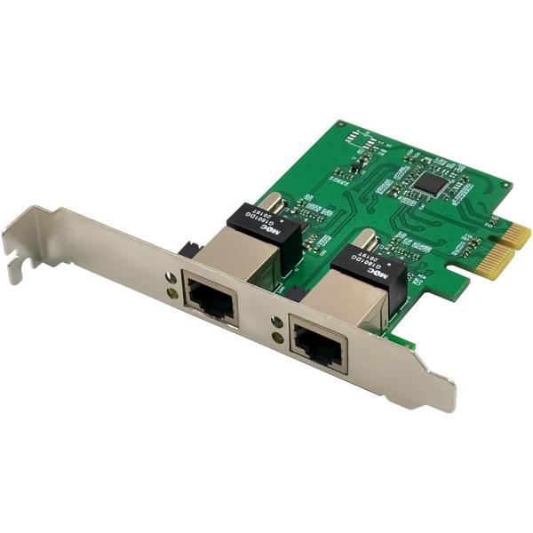 InLine® Dual Gigabit Netzwerkkarte, 2x RJ45 1Gb/s, PCIe x1, inkl. LP Slotblech