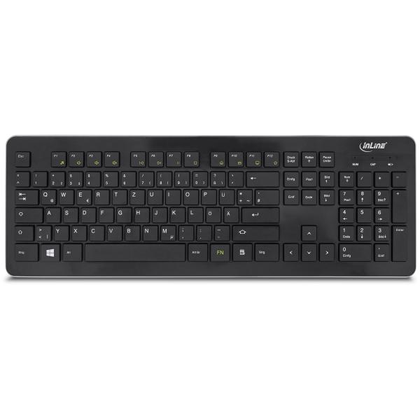 InLine® Design Desktop, Tast.-Maus Set, USB 2,4GHz, max. 1600dpi, schwarz