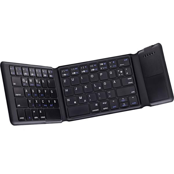 InLine® Faltbare Bluetooth Tastatur mit Touchpad, schwarz