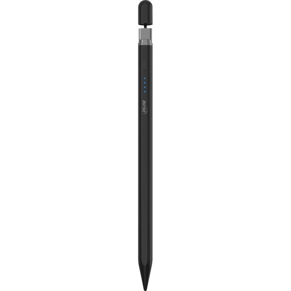 InLine® Stylus, Tabletstift für Apple iPads, mit Akku, USB-C, schwarz