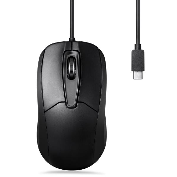Perixx PERIMICE-209C, kabelgebundene USB-C Maus, Scrollrad, Links-&Rechtshänder