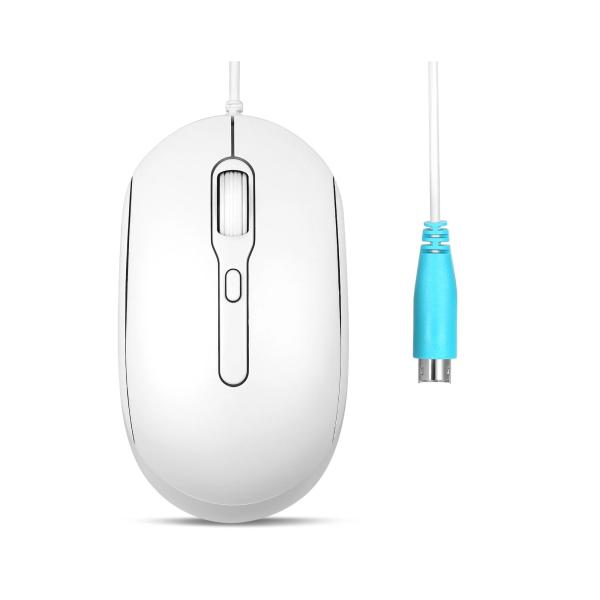 Perixx PERIMICE-222PW, Maus, optisch, 4 Tasten, Silent, PS2, weiß