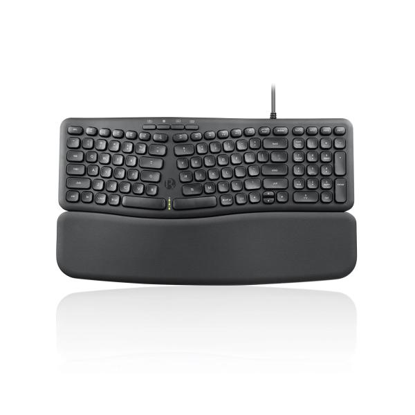 Perixx PERIBOARD-536 B US Ergonomische USB-Tastatur, kompakt, schwarz