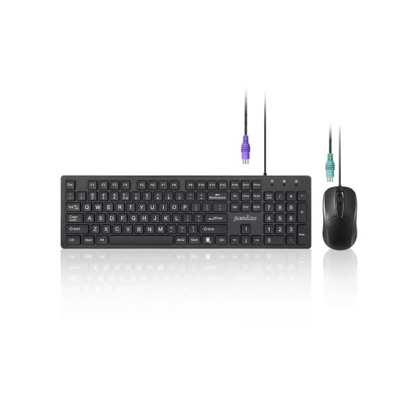 Perixx PERIDUO-117 P US Tastatur-Maus-Set, PS/2, kabelgebunden, schwarz