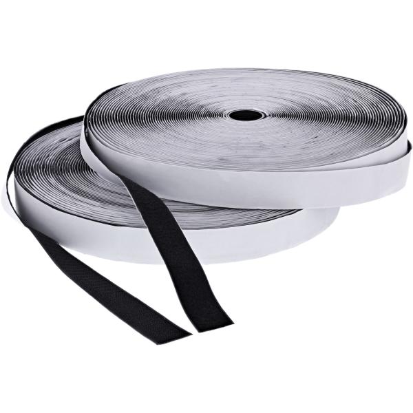 InLine® Kabelbinder, Klettverschlussband 2-teilig, 25mm, schwarz, 25m