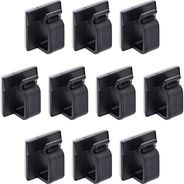 10er Pack InLine® Kabelmanager Klebesockel M, Nylon, 3M-Klebepad, schwarz