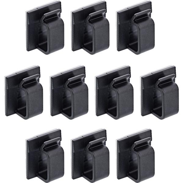 10er Pack InLine® Kabelmanager Klebesockel XL, Nylon, 3M-Klebepad, schwarz