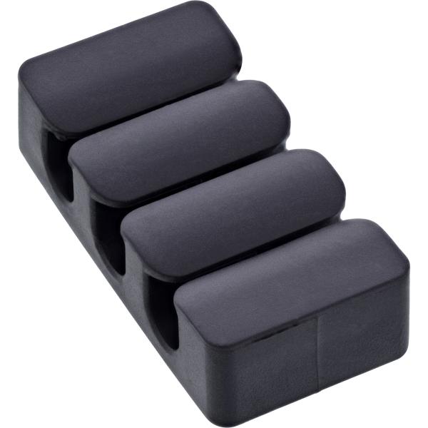 5er Pack InLine® Kabelclip, 3-fach, selbstklebend, schwarz
