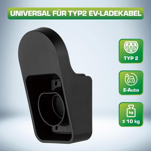 InLine® Universal EV-Ladekabel Halterung, schwarz