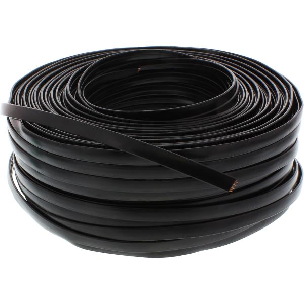 InLine® Modularkabel, 8adrig Flachband schwarz, 100m Ring