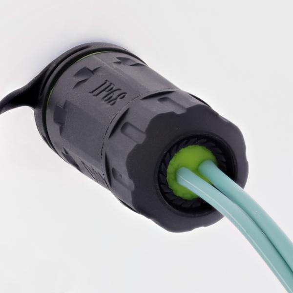 InLine® LWL-Kabelkupplung SC, kurz, IP68, 2x2 SC Buchse, M20