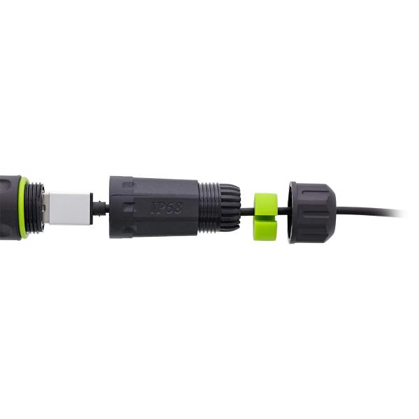 InLine® USB-A-Kabelkupplung, kurz, IP68, 2x USB-A Buchse, geschirmt