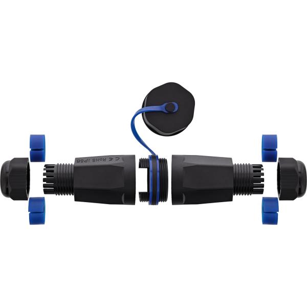 InLine® Kabelverbinder Leergehäuse RJ45 Keystone, IP68, mit Deckel
