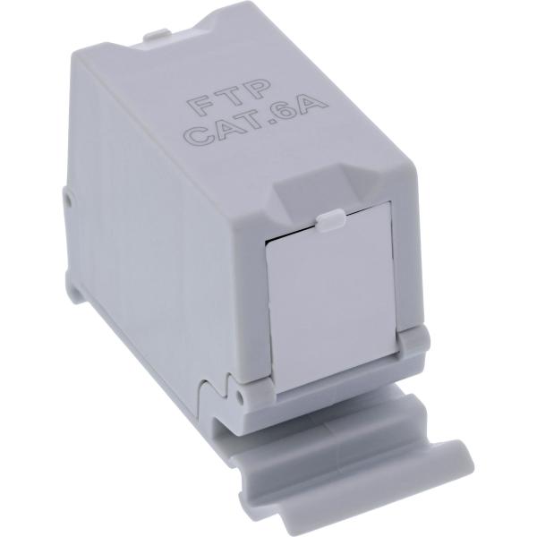 InLine® Cat.6A RJ45 Doppelkupplung für Hutschiene