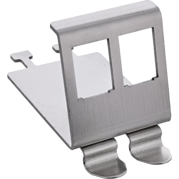 InLine® Keystone SNAP-In Metall-Modulhalter, 2-fach für Hutschiene, mit Lasche