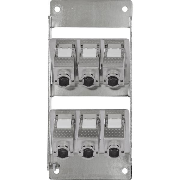 InLine® Verteilerkasten 6-Port Cat.6A Wand-/Hutschiene inkl. Keystone-Module