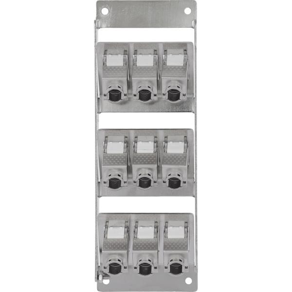 InLine® Verteilerkasten 9-Port Cat.6A Wand-/Hutschiene inkl. Keystone-Module