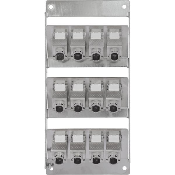 InLine® Verteilerkasten 12-Port Cat.6A Wand-/Hutschiene inkl. Keystone-Module