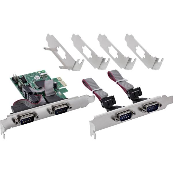 InLine® PCIe 4-Port RS-232 Karte, 4x D-Sub 9 Stecker, inkl. Low-Profile