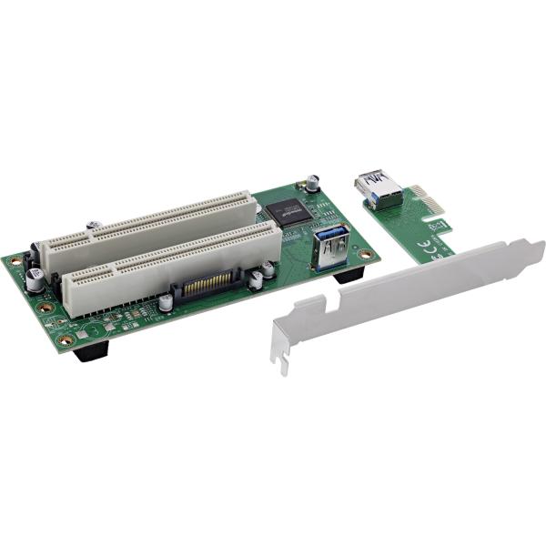 InLine® Schnittstellenkarte, PCIe x1 zu 2x PCI 32-Bit, inkl. 60 cm Kabel
