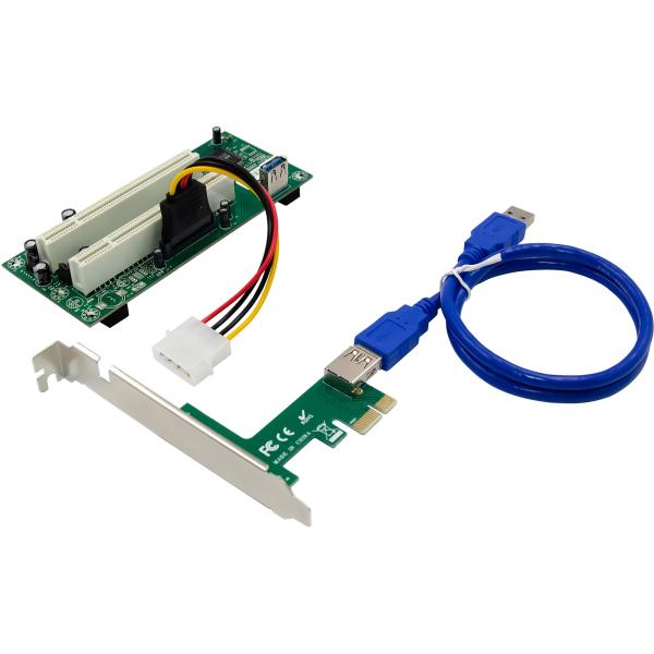 InLine® Schnittstellenkarte, PCIe x1 zu 2x PCI 32-Bit, inkl. 60 cm Kabel