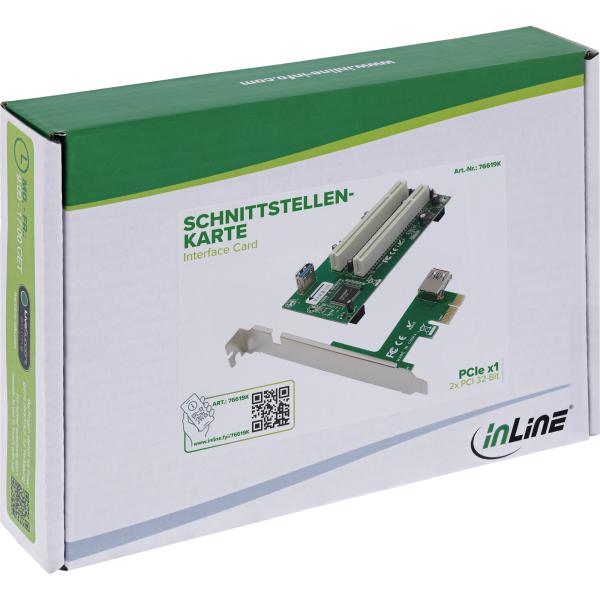 InLine® Schnittstellenkarte, PCIe x1 zu 2x PCI 32-Bit, inkl. 60 cm Kabel