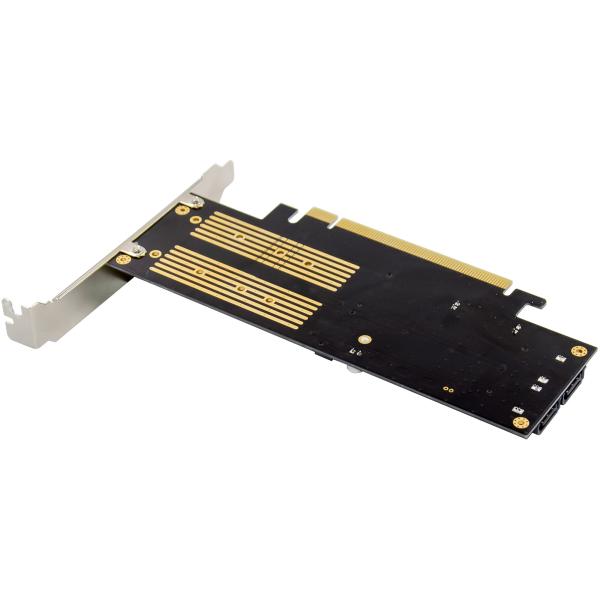 InLine® PCIe Karte x16 zu 2x M.2, 1x mSATA