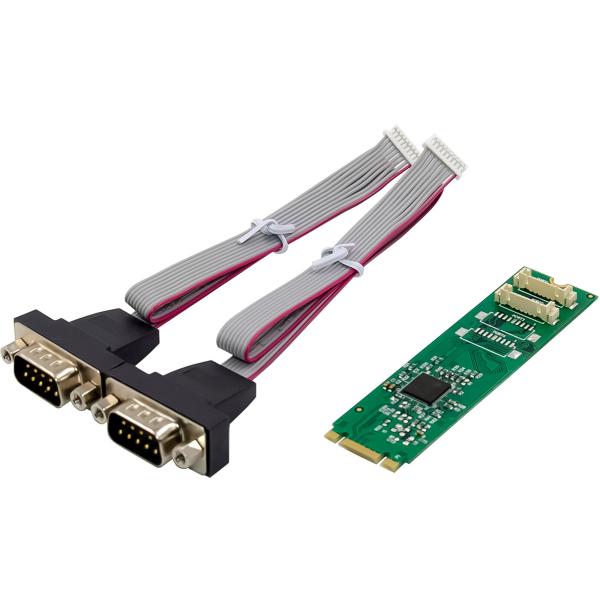 InLine® Schnittstellenkarte M.2 zu 2x seriell 9pol Stecker