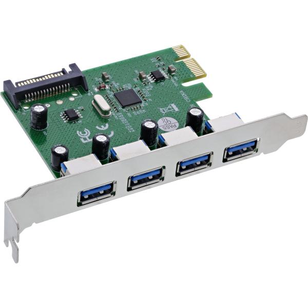InLine® Schnittstellenkarte, 4x USB-A 3.2 Gen. 1, PCIe x1