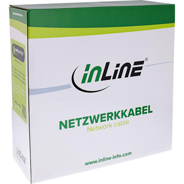 InLine® Patchk., S/FTP (PiMf), Cat.6A, 500MHz, halogenfrei, Kupfer, orange, 100m