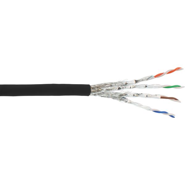 InLine® Patchkab., S/FTP (PiMf), Cat.6A, 500MHz, halogenfrei, CU, schwarz, 100m