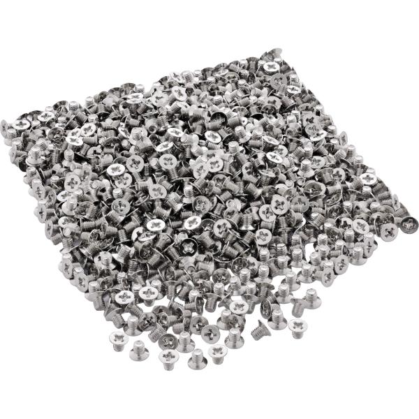 InLine® Schraubenset, f. 2,5" HDD/SSD, 3mm, flacher Senkkopf, silber 100er Pack