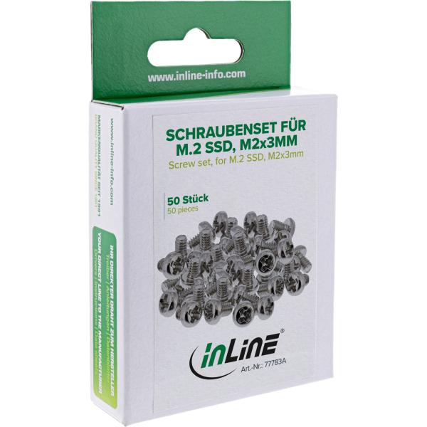50er Pack InLine® Schraubenset, für M.2 SSD, M2x3mm