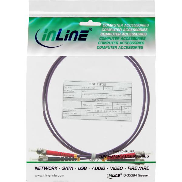 InLine® LWL Duplex Kabel, ST/ST, 50/125µm, OM4