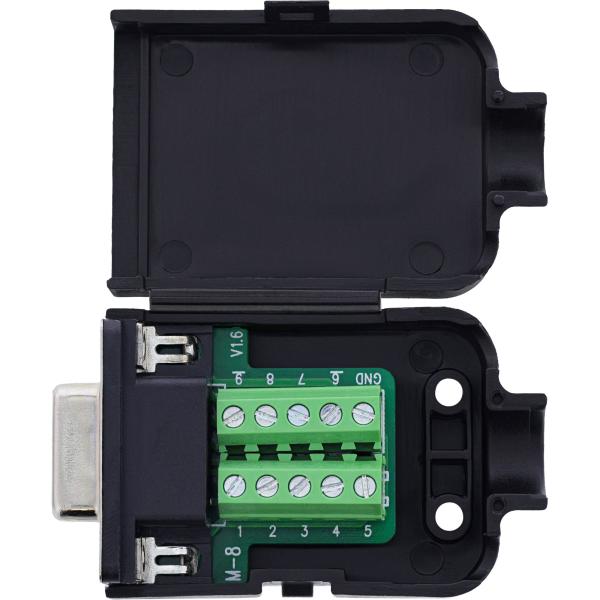 InLine® D-Sub 9 Breakout-Terminalblock, Buchse, Schraubklemme, Rändelschraube