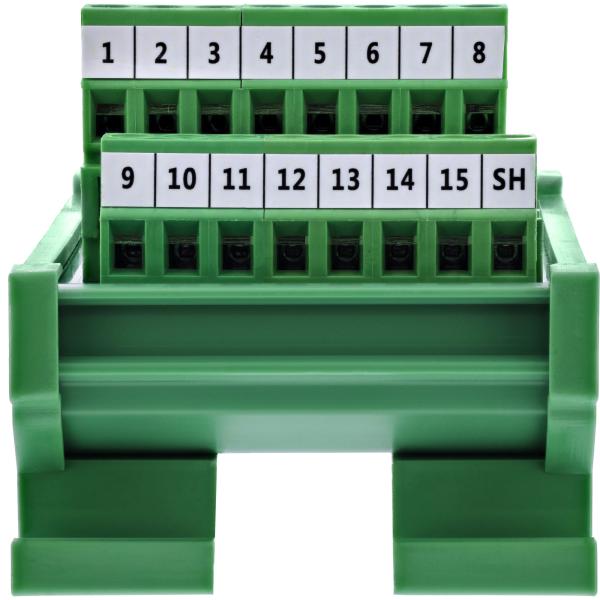 InLine® D-Sub 15 Terminalblock, Buchse, Schraubklemme, für Hutschiene