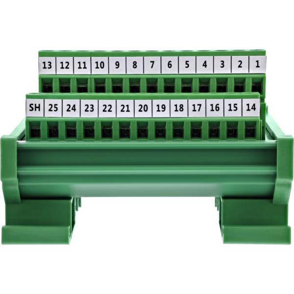 InLine® D-Sub 25 Terminalblock, Stecker/Buchse, Schraubklemme, für Hutschiene