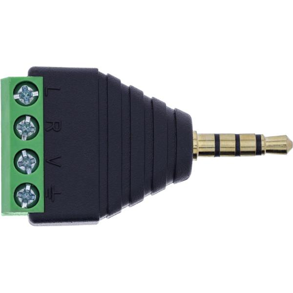 InLine® Adapter 3,5 mm Klinke 4-pol Stereo/Mikro auf Terminalblock, schwarz