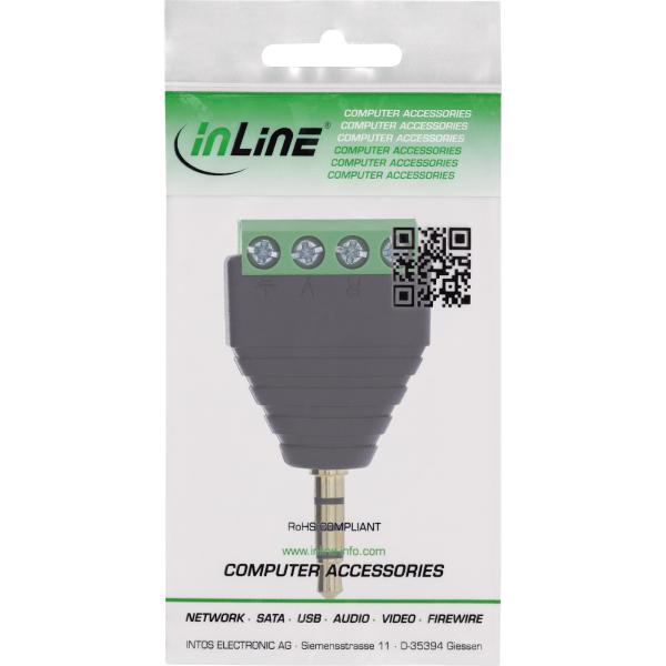 InLine® Adapter 3,5 mm Klinke 4-pol Stereo/Mikro auf Terminalblock, schwarz