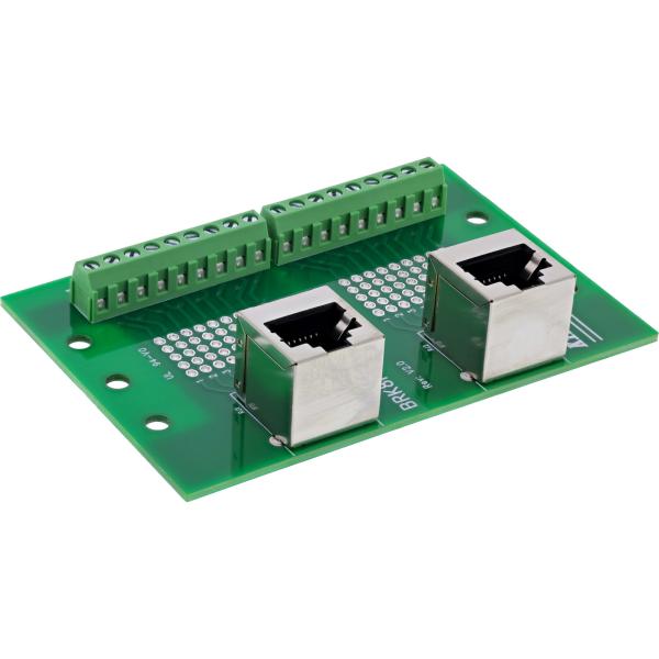 InLine® Terminalblock, 2x RJ45 Buchse, nach oben, für Hutschiene